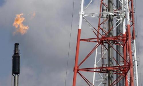 A safety flare is seen at the Valero St. Charles oil refinery during a tour of the refinery in Norco, Louisiana. Photo courtesy of Reuters.