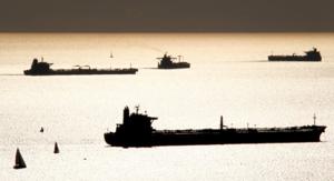 Oil and gas tankers are anchored off the Marseille harbour, southeastern France. Photo courtesy of Reuters.