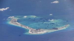 Chinese vessels around the Spratly island, one of the contested areas of the South China Sea. Photo courtesy of Reuters.