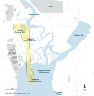 Site map of the proposed LNG Canada project. Graphic courtesy of LNG Canada.