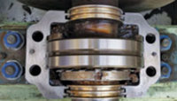 FIG. 9. Stabilizing ring being installed on the DE bearing.