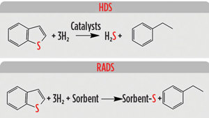 Fig. 1. Reaction scheme of HDS and RADS.